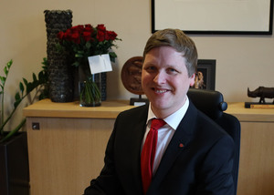 Åsmund Aukrust på sitt kontor