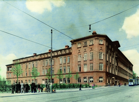 Kolorert bilde av Sphies Mindes bygg i Trondheimsveien i Oslo