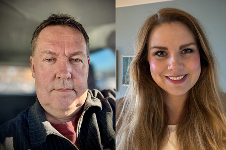 Collage av to portretter