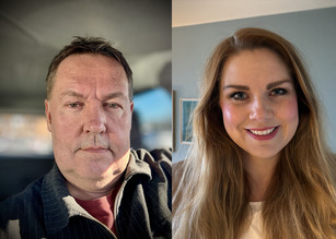 Collage av to portretter