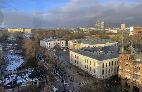 Karl Johans gate i Oslo sett ovenfra