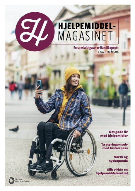 Bilde av forsiden på HN02/22: Hjelpemiddelmagasinet. En spesialutgave av Handikapnytt.