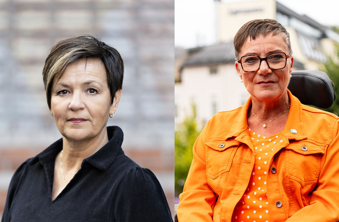 Collage med portrettbilder av Anne Tingelstad Wøien og Tove Linnea Brandvik