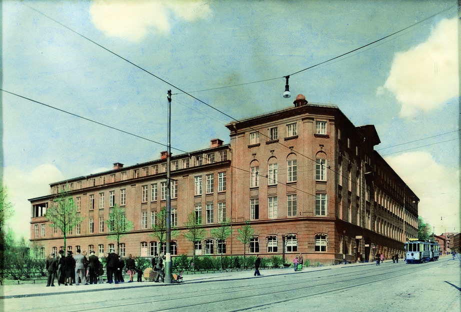 Kolorert bilde av Sphies Mindes bygg i Trondheimsveien i Oslo