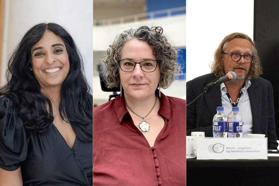 Collage med portretter av Lubna Jaffery, Sif Holst og Terje Olsen