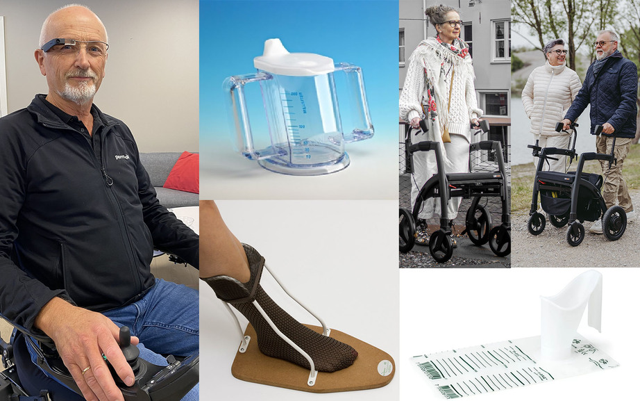 Collage av hjelpemidler