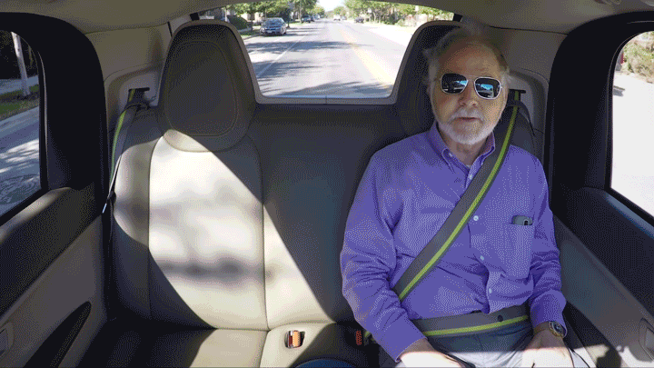 Videosnutt som viser Steve Mahans kjøretur med den førerløse bilen.