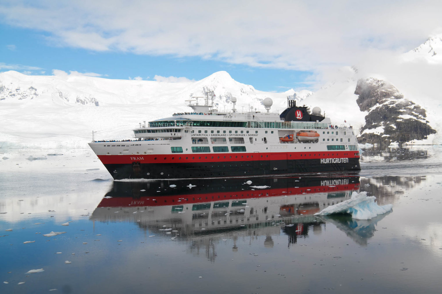 Bilde av skipet MS Fram i polare farvann.