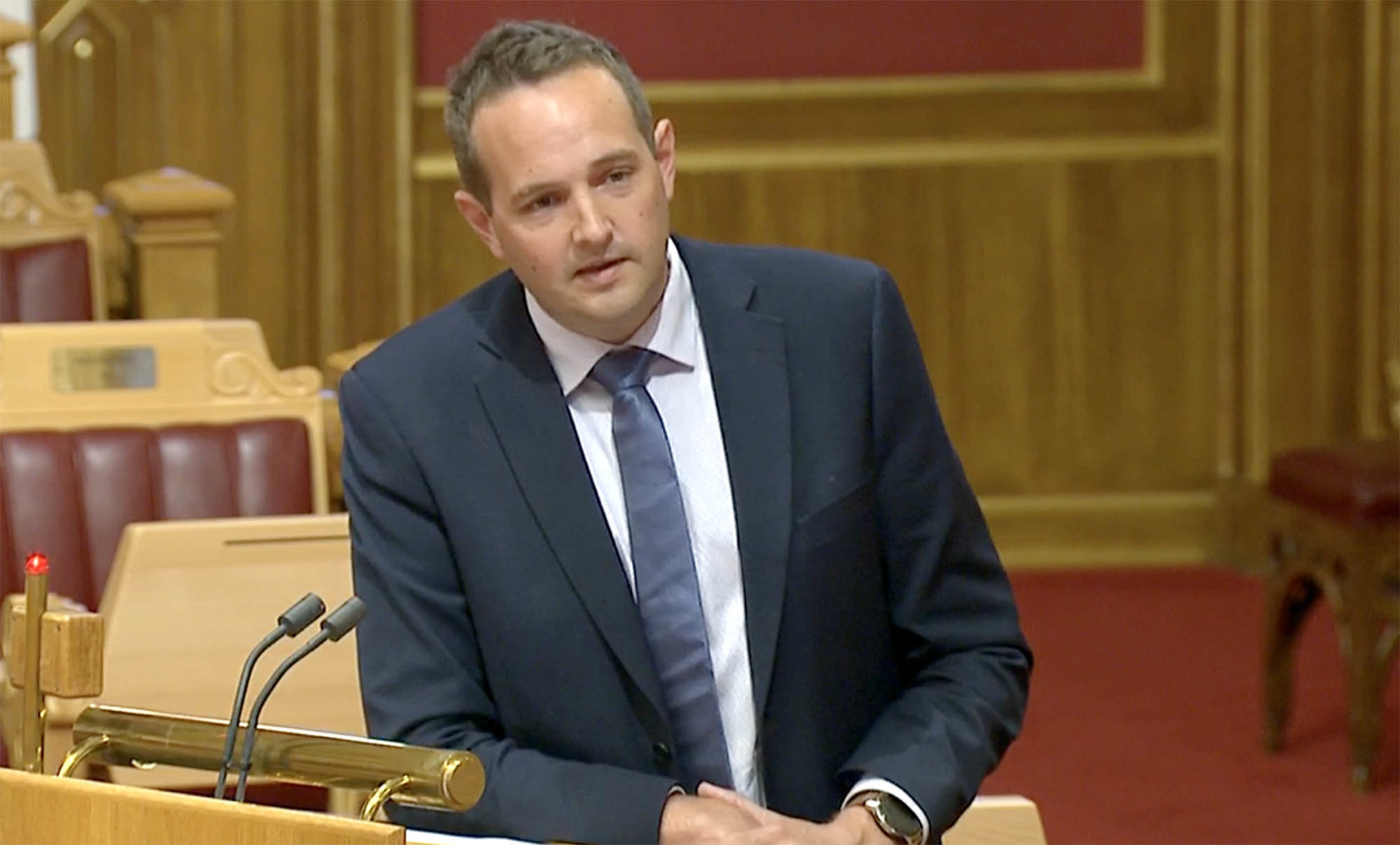 Saudland debatterer i Stortinget.