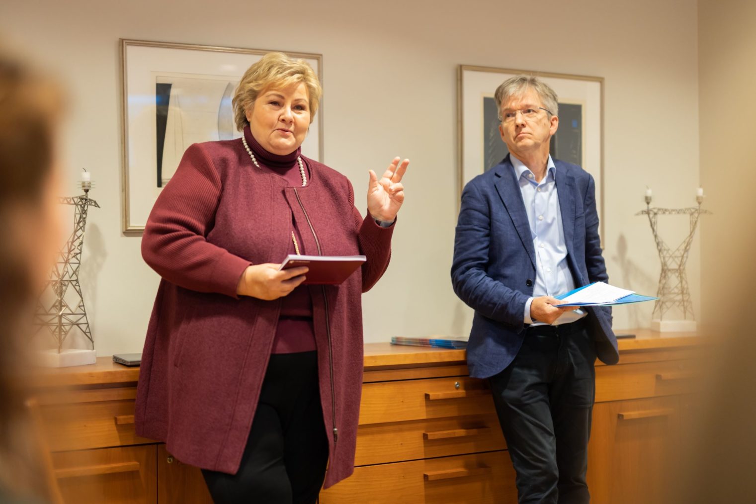 Erna Solberg og Paul Chaffey