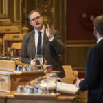 STORTINGETS SPØRRETIME: Høyres Erlend Svardal Bøe var ikke fornøyd med helseministerens svar på når stortingsmeldingen om BPA kommer. Bildet er fra en annen spørretime.
(Foto: Peter Mydske/Stortinget)