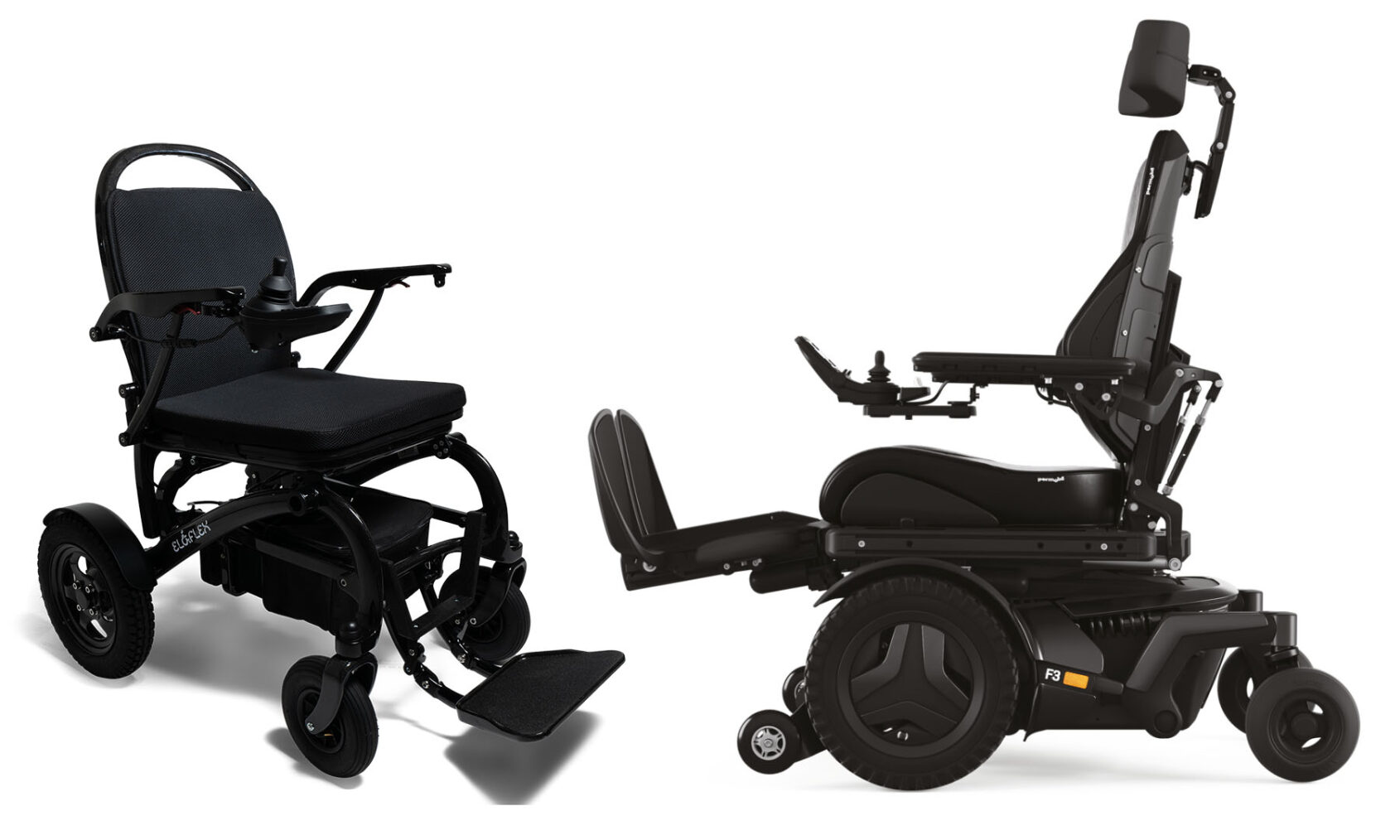 Elrullestolene Eloflex og Permobil F3 Corpus