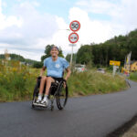 SYKLET FOR SUNNAAS: I fint driv langs E18 med kurs mot Arendal.
(Foto: Privat)