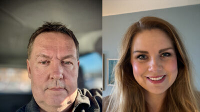 Collage av to portretter